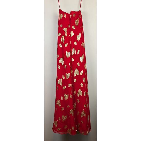 Vintage Victor Costa Strapless Dress Red/Gold 8 - Picture 5 of 12